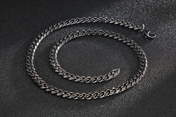 Kemstone Retro Chain Necklace – Rugged 304 Stainless Steel Urban Gothic Jewelry for Men KN108187-Z