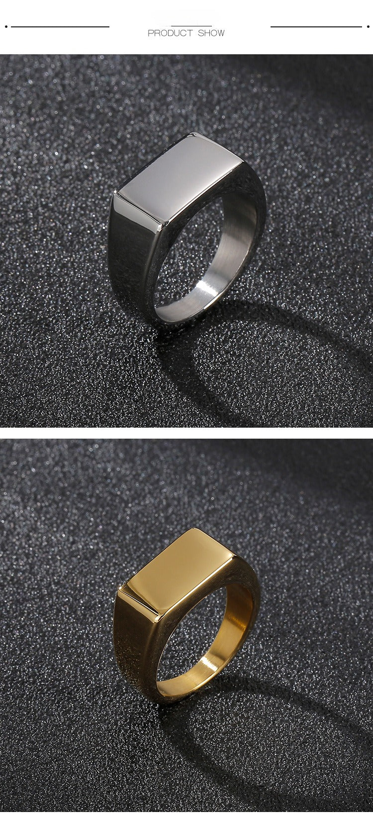Kemstone Engravable Titanium Steel Ring for Men – Bold Geometric Edge, Custom Stainless Steel Statement Band KR92051