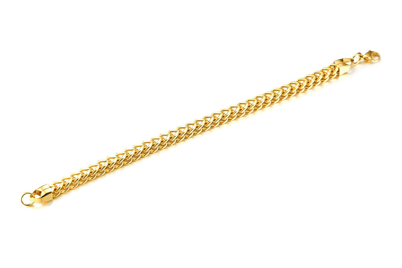 Kemstone Men’s Stainless Steel Viking Chain Bracelet – Hexagonal Link Curb Design BR-625