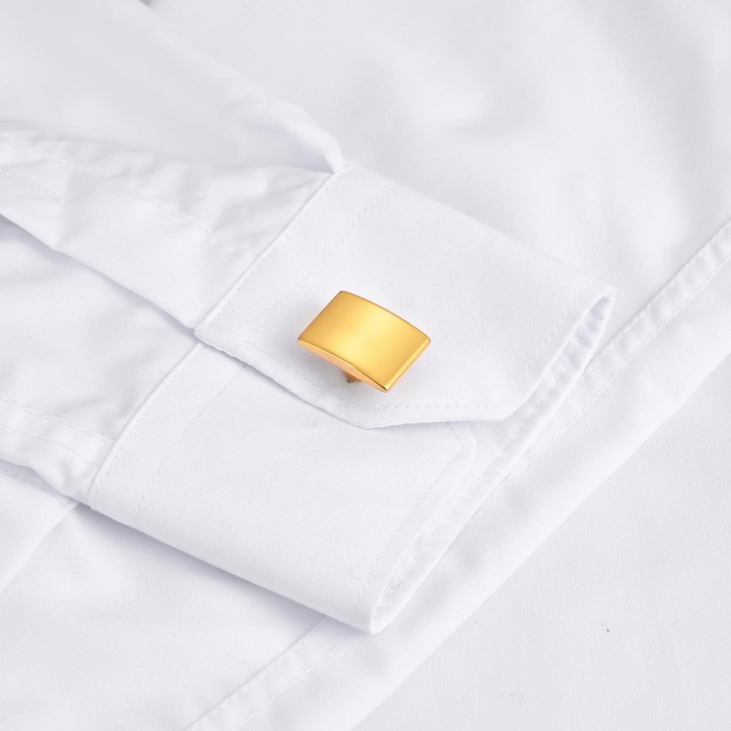 Kemstone Men’s Stainless Steel Square Cufflinks – Silver/Gold/Black CL-057