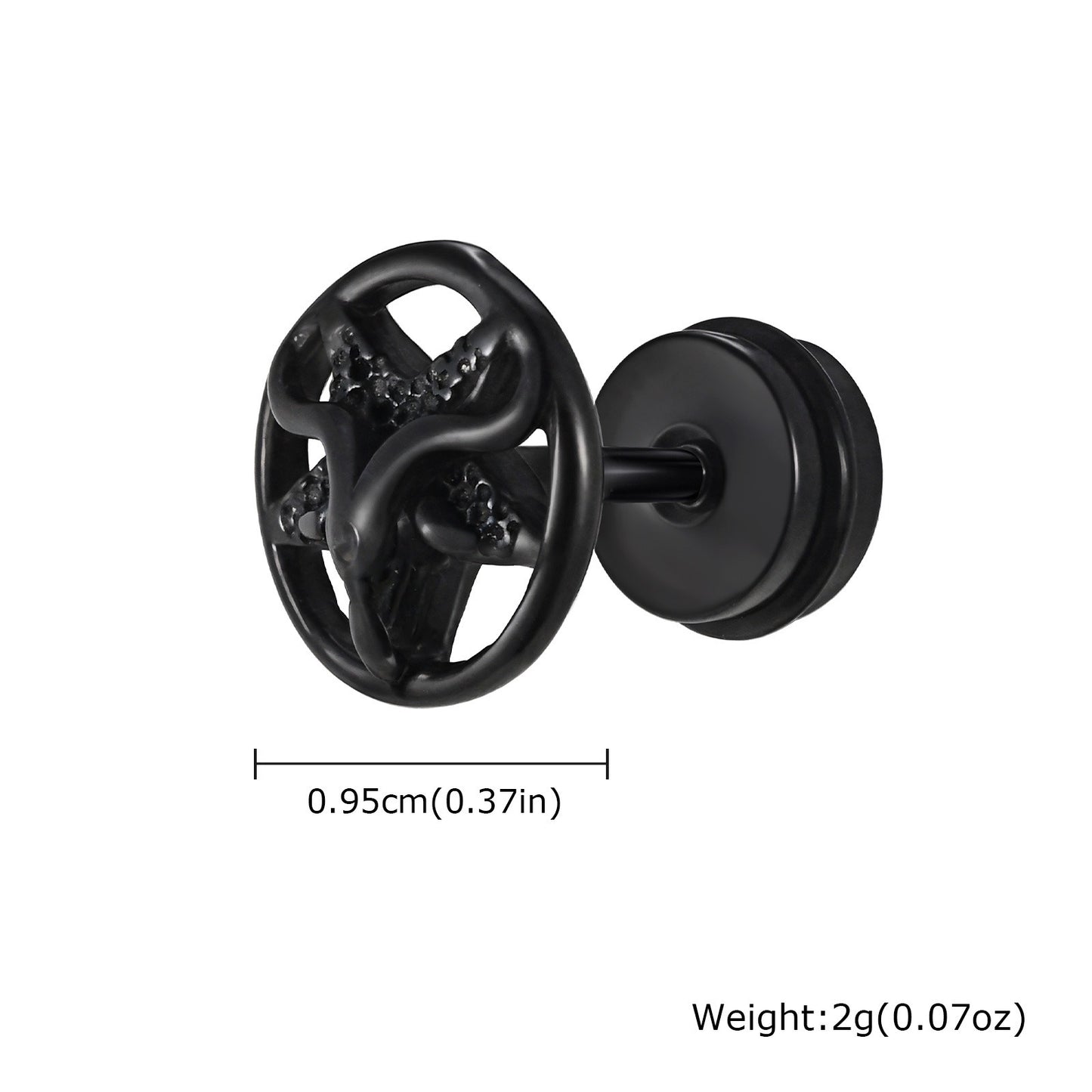 Kemstone Gothic Punk Stainless Steel Stud Earrings – Bold Vintage Edge