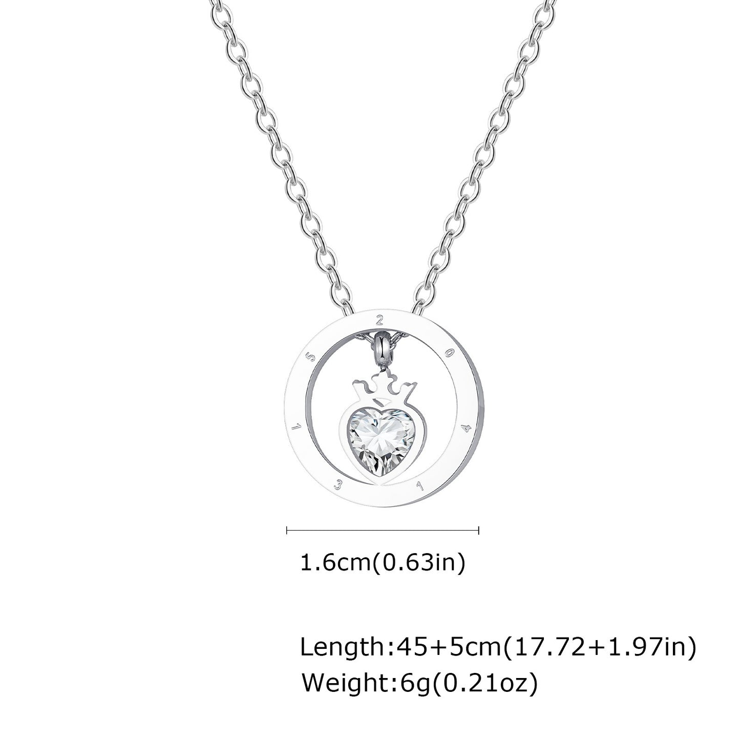 Kemstone Black Crown Ring Pendant Necklace – Matte Steel & Zircon Gothic Jewelry