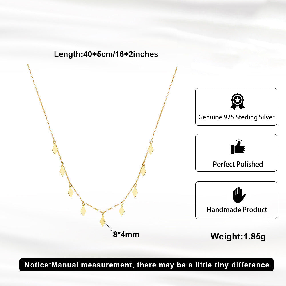 Kemstone 925 Sterling Silver Dainty Necklace – 18K Gold or Silver Plated Layered Bar Chain Choker for Women | Handmade Minimalist Jewelry A4-BQN25