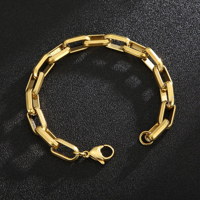 Kemstone Bold Square-Link Titanium Bracelet & Necklace – Raw Urban Edge KB153345-Z