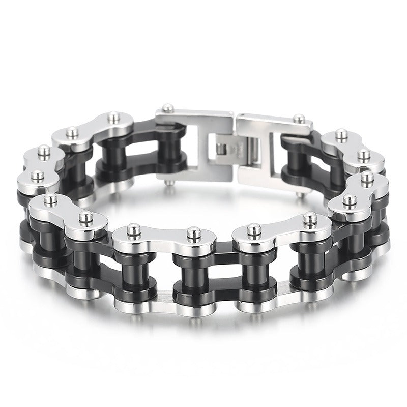 Kemstone Biker Chain Bracelet for Men – 18mm Stainless Steel Motorcycle Link Jewelry | KB18912-D