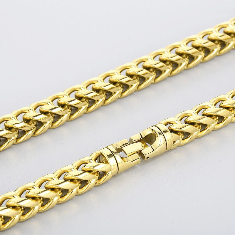 Kemstone Titanium Steel Textured Sphere Chain Necklace – Urban Edge Vacuum Plated Men's Jewelry KN236908