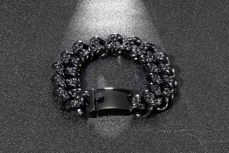 Bracciale a catena con teschio vintage Kemstone - Acciaio inossidabile Rebel Spirit KB78434-BD