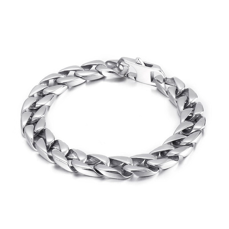 Kemstone Men's Titanium Steel Bracelet - Retro Floral Stainless Steel Cuff Elegance & Gift KB44060-D