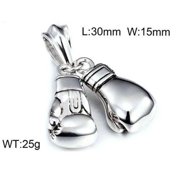 Kemstone Titanium Steel Boxing Glove Pendant – Heavyweight Fist Necklace for Men’s Street & Gym Style KP42085