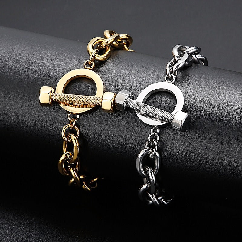 Bracciale da uomo Kemstone con bilanciere in acciaio al titanio – Forza nello stile KB94657-BD