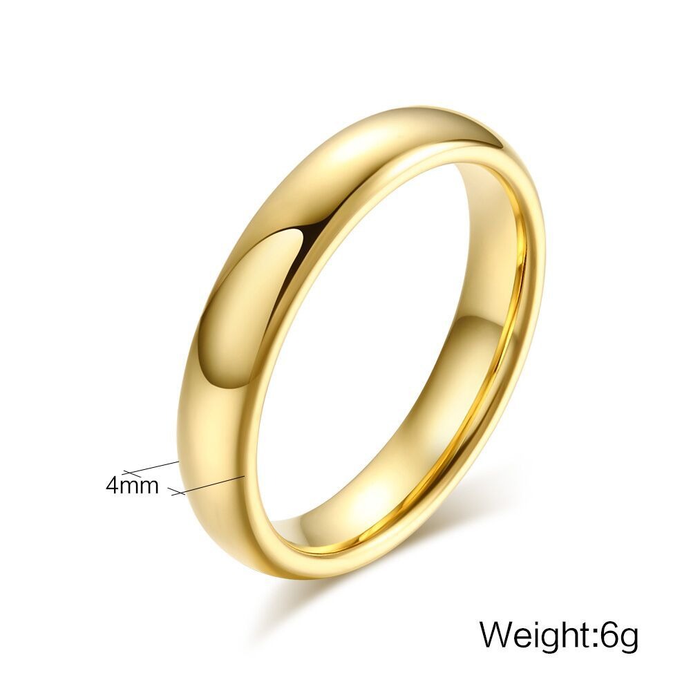 Anillo minimalista de pareja de acero de tungsteno Kemstone | Acabado liso, elegancia para el día a día TCR042