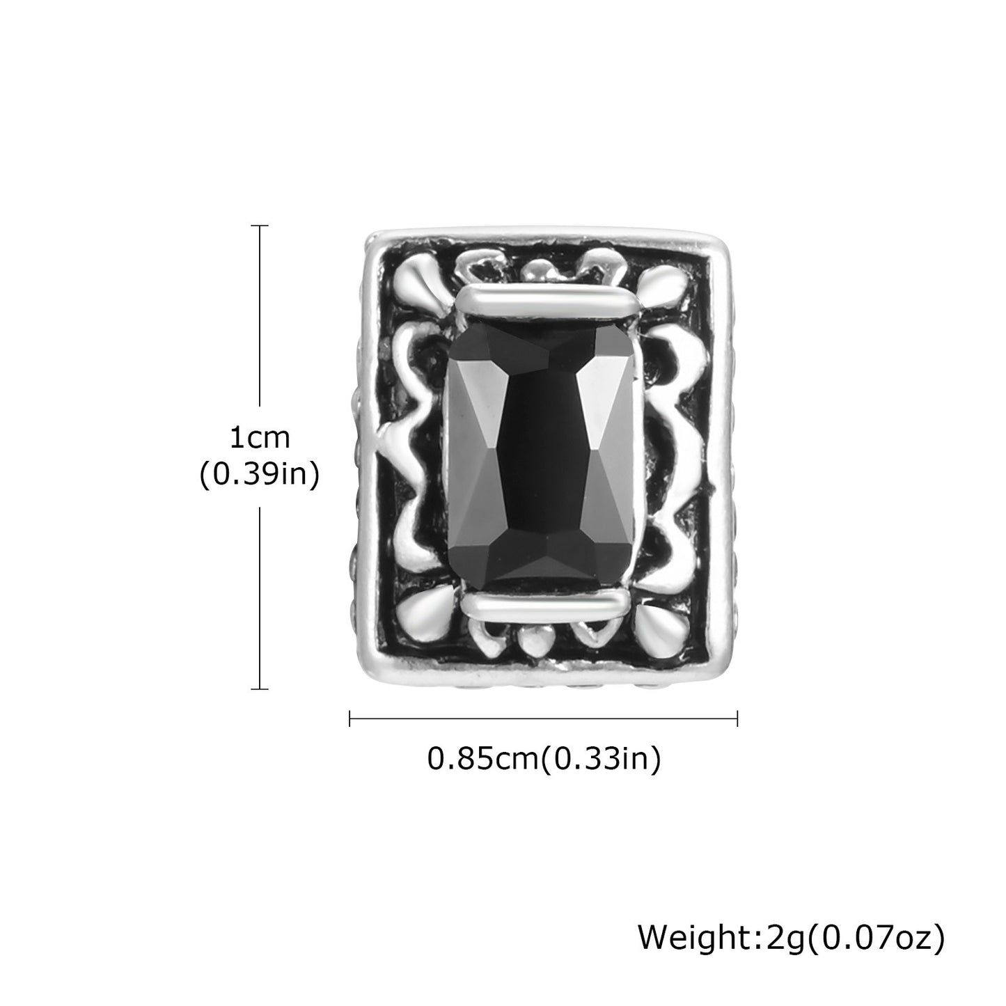 Kemstone Matte Black Steel Earrings – Geometric Zircon Studs for Men