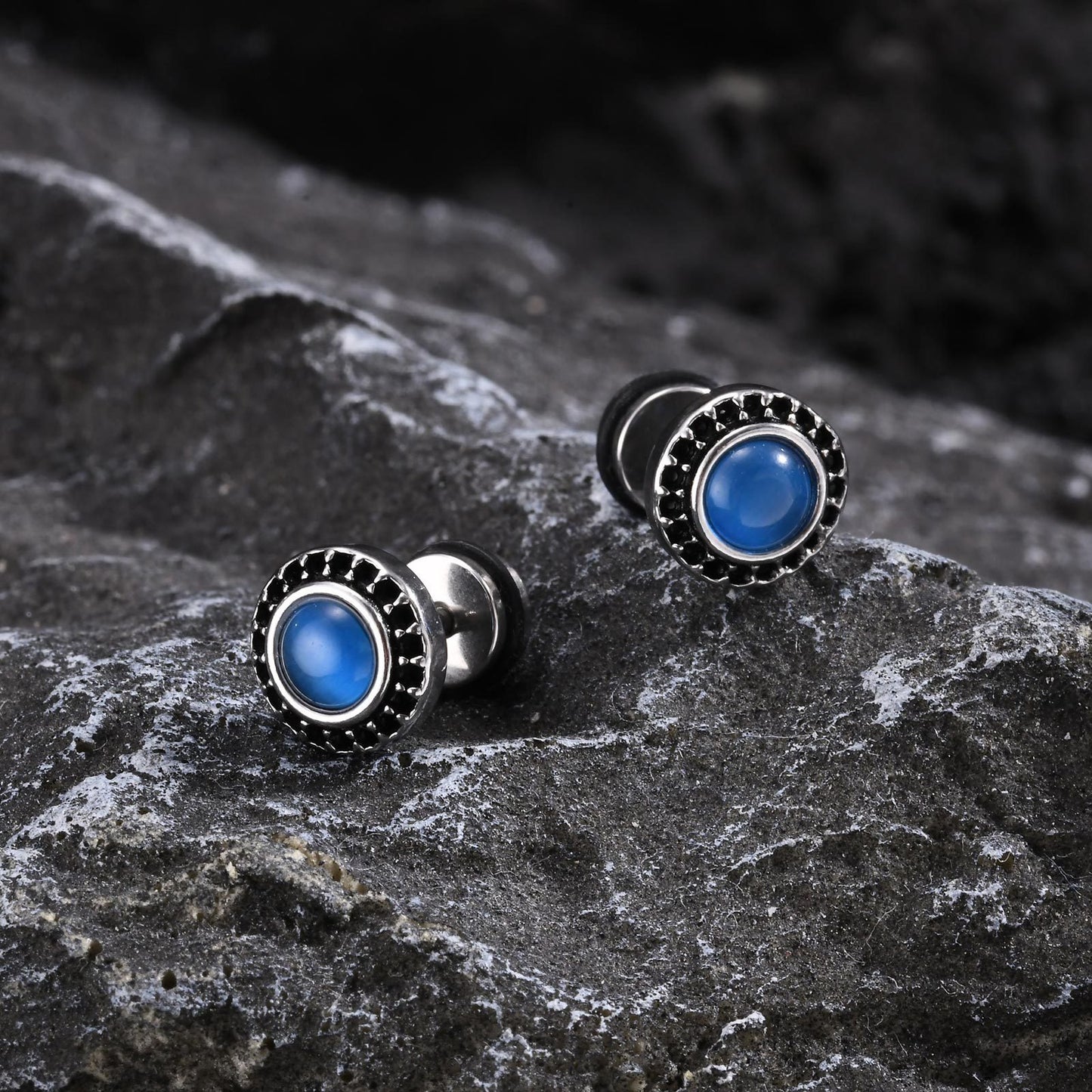 Kemstone Men’s Stainless Steel Punk Gear Stud Earrings ES-575