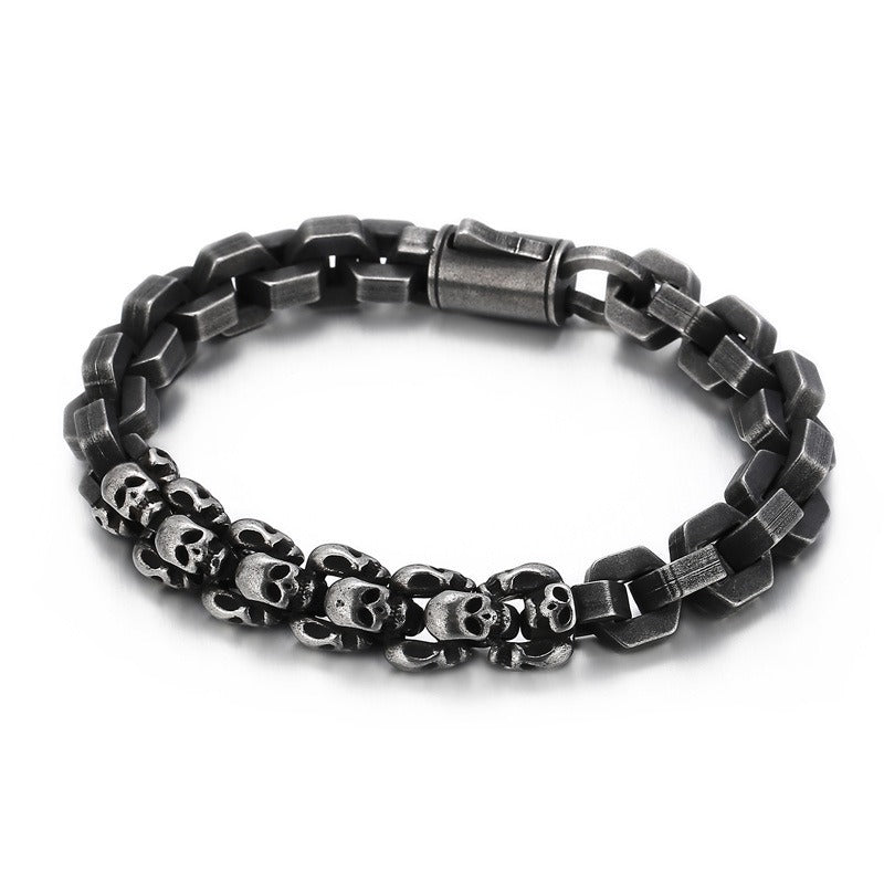 Kemstone Creative Skull Fusion Titanium Steel Men's Bracelet – Bold Punk Style KB152155-KFC
