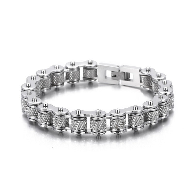 Kemstone Titanium Urban Biker Chain Bracelet – Lightweight Rugged Motorcycle Style KB86277