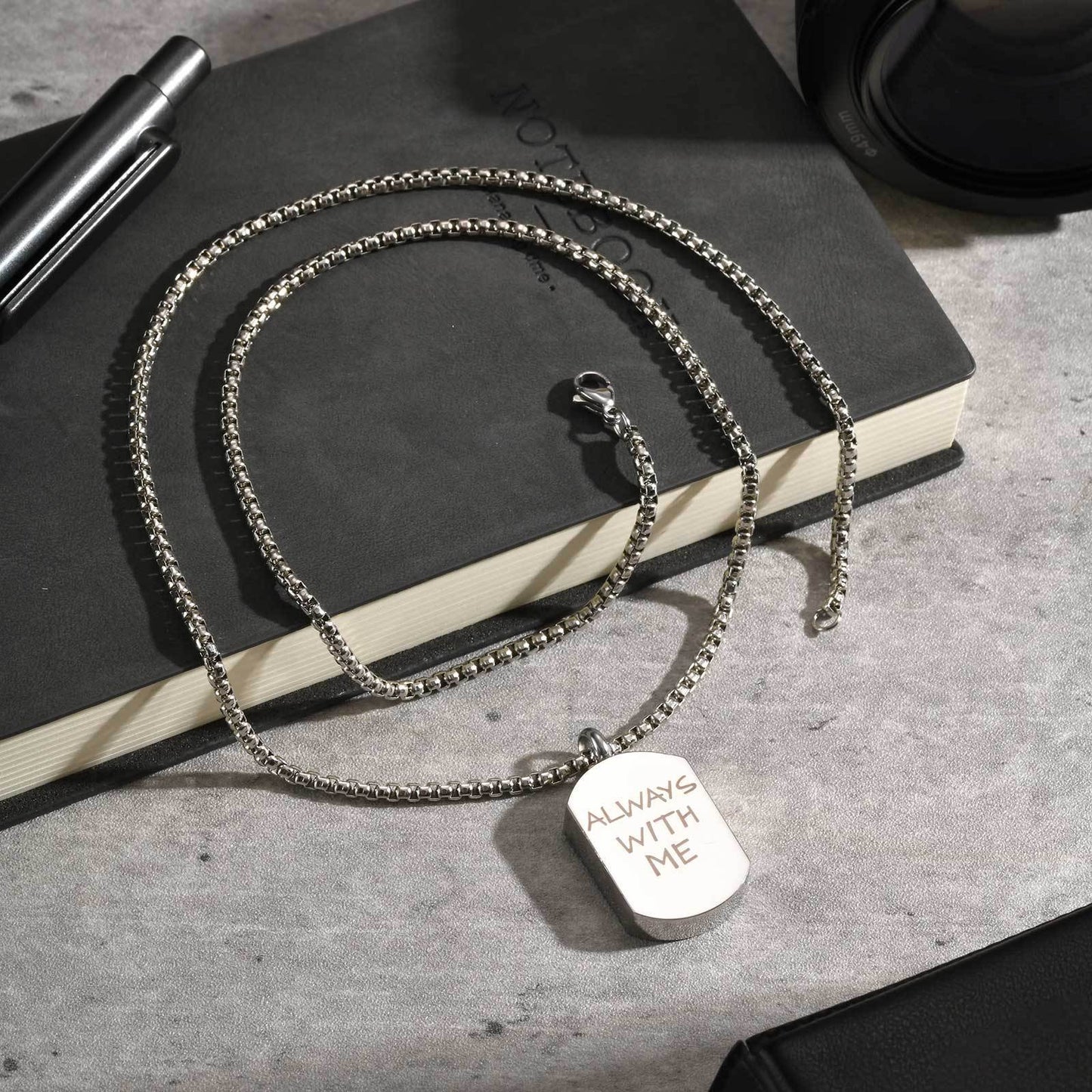 Kemstone Stainless Steel Cremation Urn Necklace – Memorial Jewelry PN-964