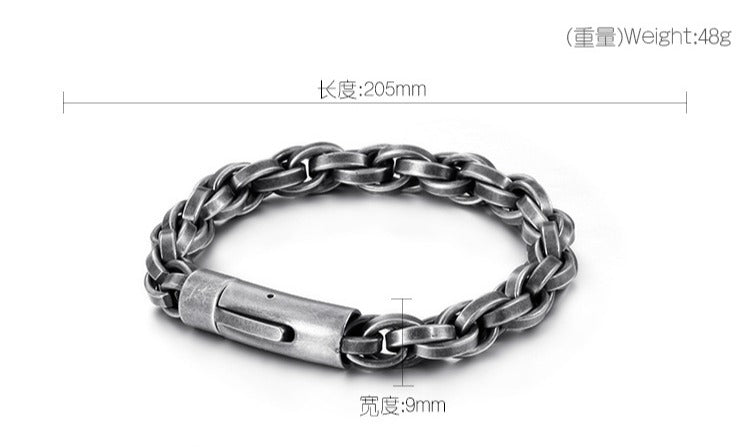 Brazalete Kemstone Vintage de acero y titanio para hombre - Diseño minimalista KB119221