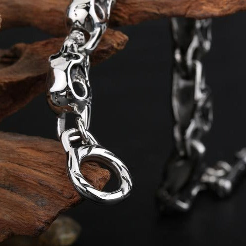 Kemstone Titanium Steel Skull Link Bracelet for Men Gothic Punk Chain KP27293-D