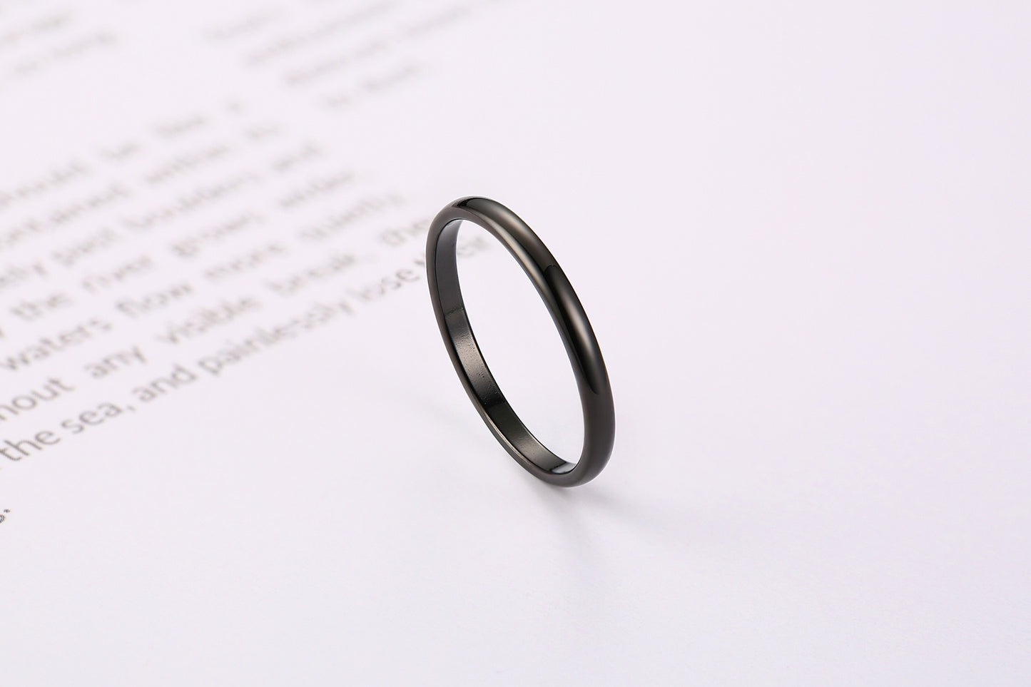 Kemstone 2mm Slim Circle Ring – Titanium Steel Stainless Steel Smooth Band for Daily Stacking R486