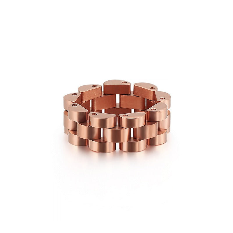Kemstone Men’s Matte Geometric Ring – 8mm Minimalist Stainless Steel Band KR89119-K