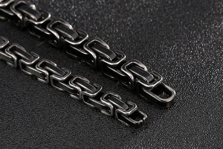 Kemstone Viking Emperor Chain Bracelet – Vintage Stainless Steel Armor-Link Design for Men KB130684-Z