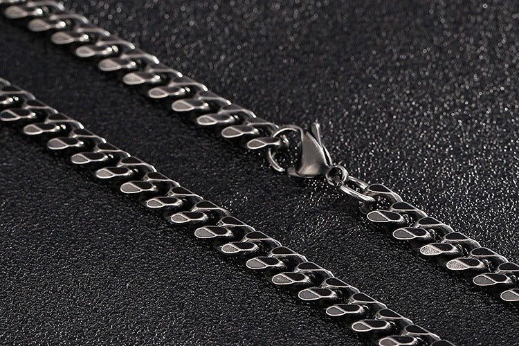 Kemstone Retro Chain Necklace – Rugged 304 Stainless Steel Urban Gothic Jewelry for Men KN108187-Z