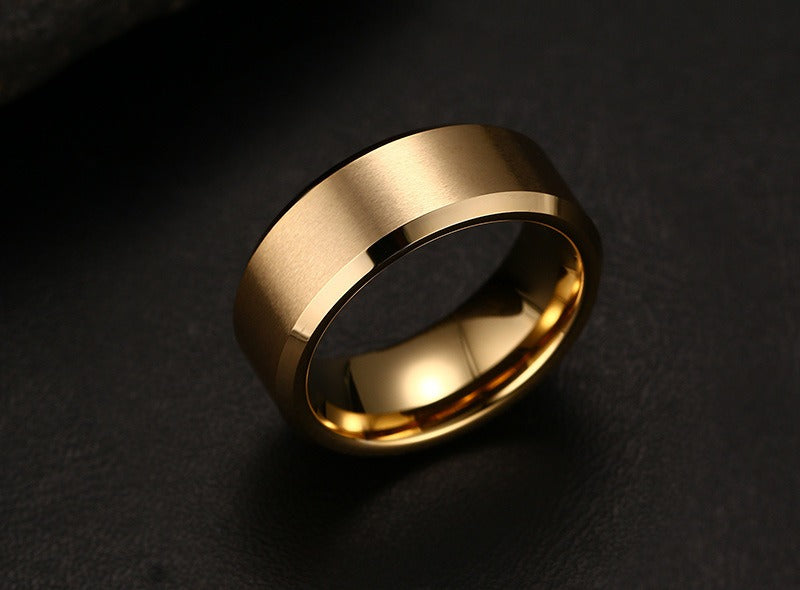 Kemstone Tungsten Ring for Men – 8mm Brushed Band with Viking Power Symbol, Scratch-Resistant TCR-011