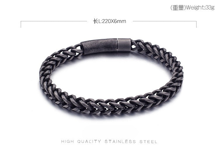 Kemstone Retro Titanium Steel Chain Bracelet – Minimalist Hip-Hop Jewelry for Men’s Daily Wear KB95694
