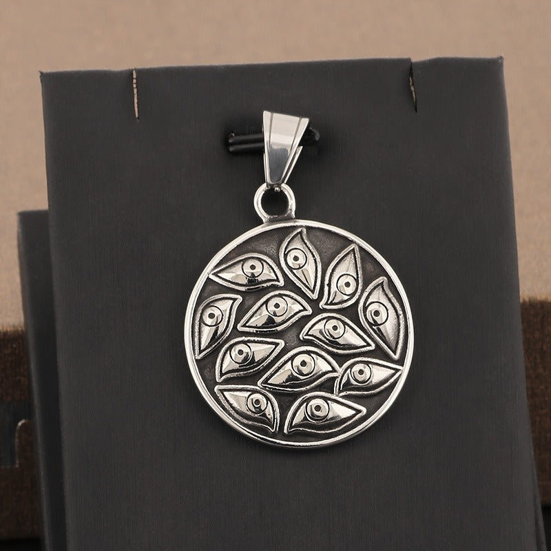 Kemstone Vintage God's Eye Demonic Square Stainless Steel Pendant Necklace – Punk KP130469