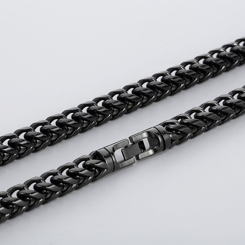 Kemstone Titanium Steel Textured Sphere Chain Necklace – Urban Edge Vacuum Plated Men's Jewelry KN236908