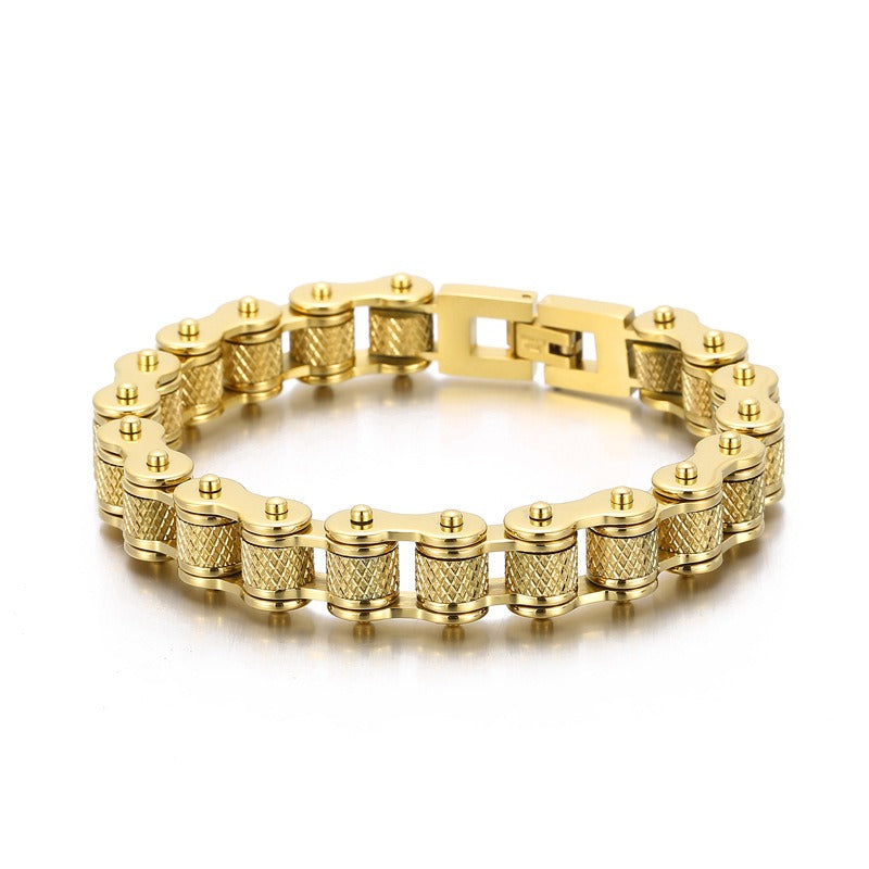 Kemstone Titanium Urban Biker Chain Bracelet – Lightweight Rugged Motorcycle Style KB86277