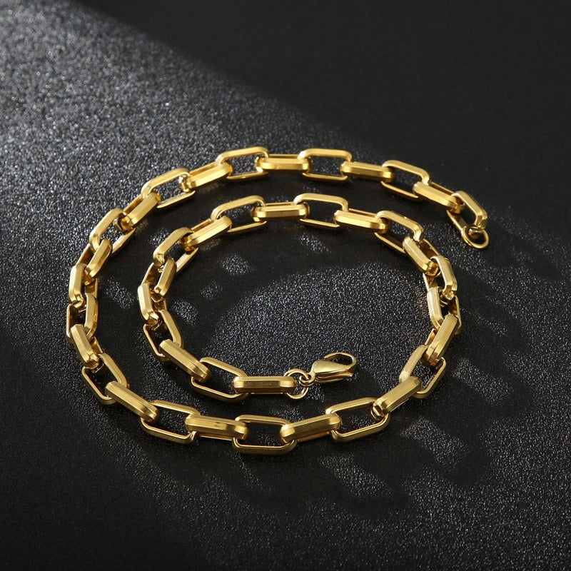 Kemstone Bold Square-Link Titanium Bracelet & Necklace – Raw Urban Edge KB153345-Z