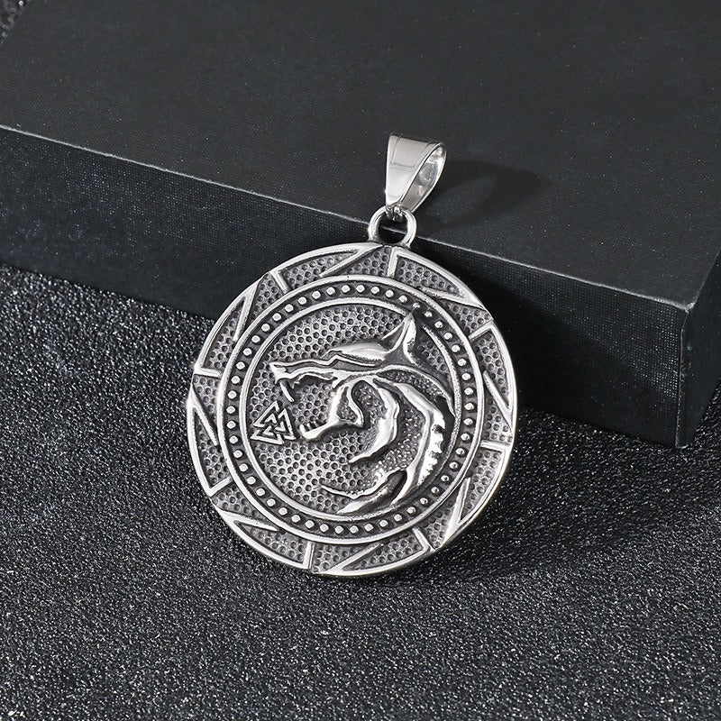 Kemstone Viking Wolf Pendant Necklace for Men – Stainless Steel Symbol Jewelry KP116382-MZOZ