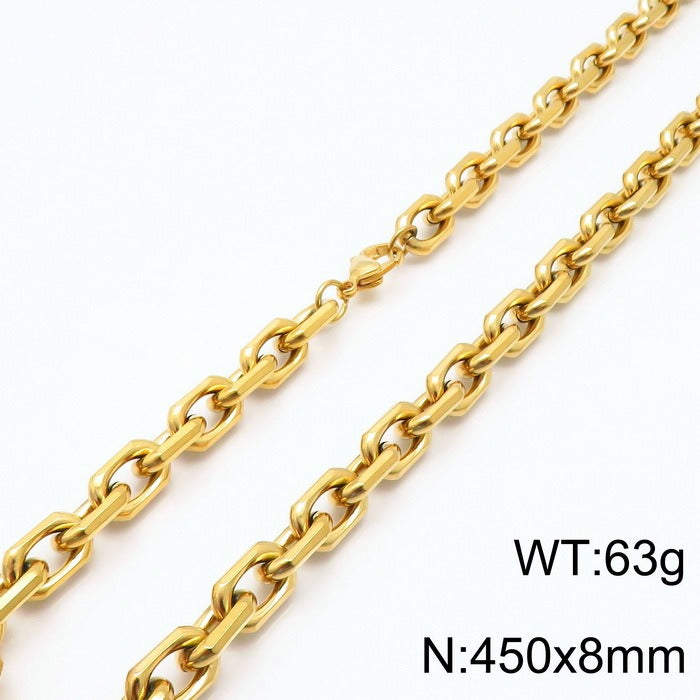 Kemstone Men’s Black O-Link Chain Bracelet & Necklace – Stainless Steel Gothic Viking KS141119-Z