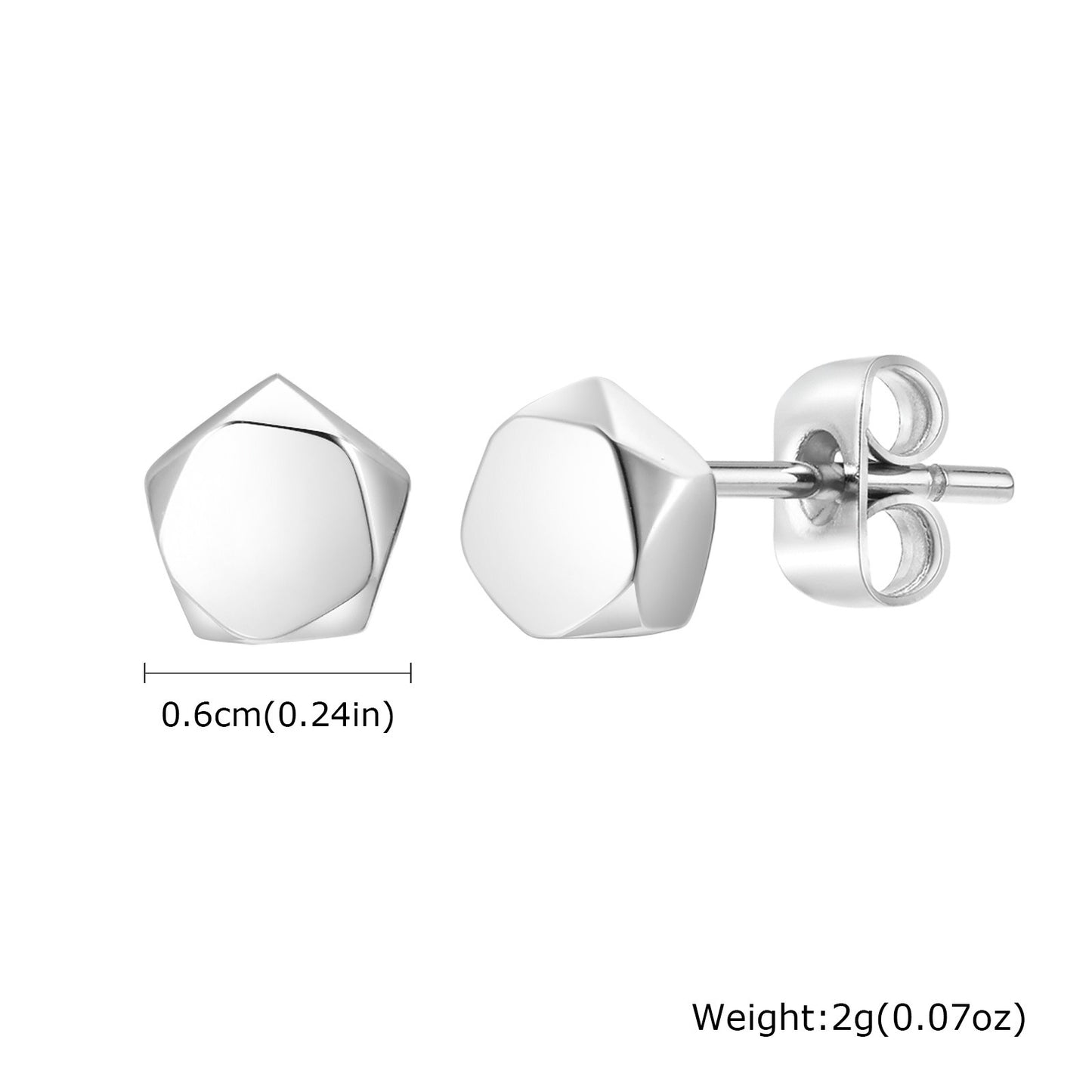 Gear Stud Earring for Men – Vintage Gray Stainless Steel Gothic Punk Jewelry ES-529