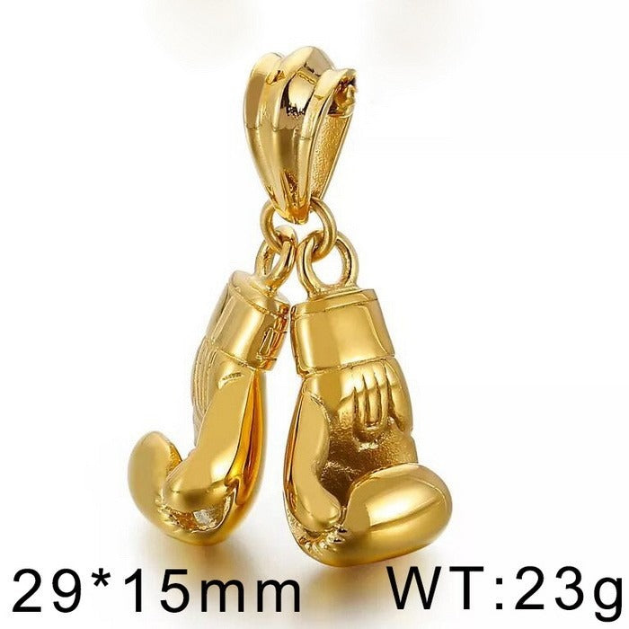 Kemstone Titanium Steel Boxing Glove Pendant – Heavyweight Fist Necklace for Men’s Street & Gym Style KP42085