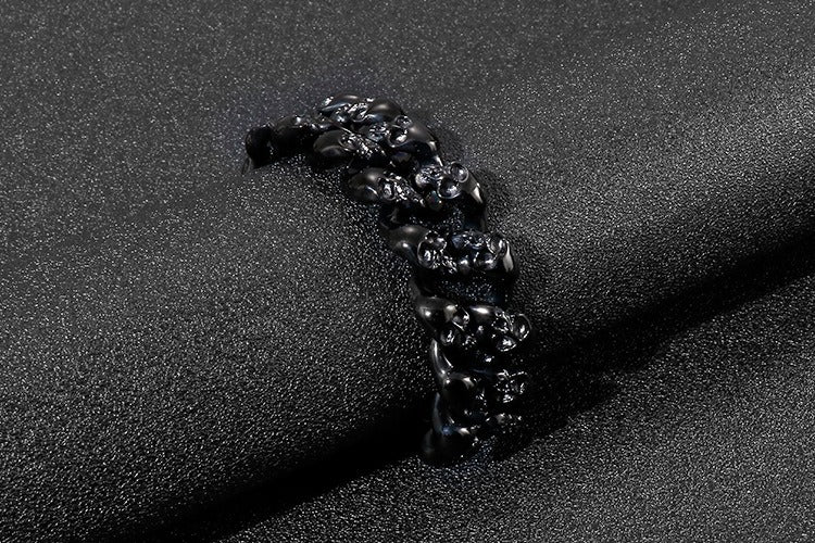 Bracciale a catena con teschio vintage Kemstone - Acciaio inossidabile Rebel Spirit KB78434-BD