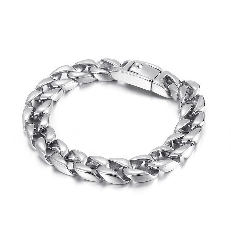 Kemstone Men's Titanium Steel Bracelet - Retro Floral Stainless Steel Cuff Elegance & Gift KB44060-D