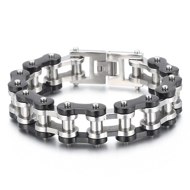 Kemstone Biker Chain Bracelet for Men – 18mm Stainless Steel Motorcycle Link Jewelry | KB18912-D