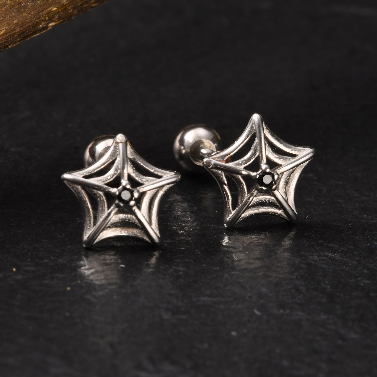 Kemstone Gothic Punk Stainless Steel Stud Earrings – Bold Vintage Edge