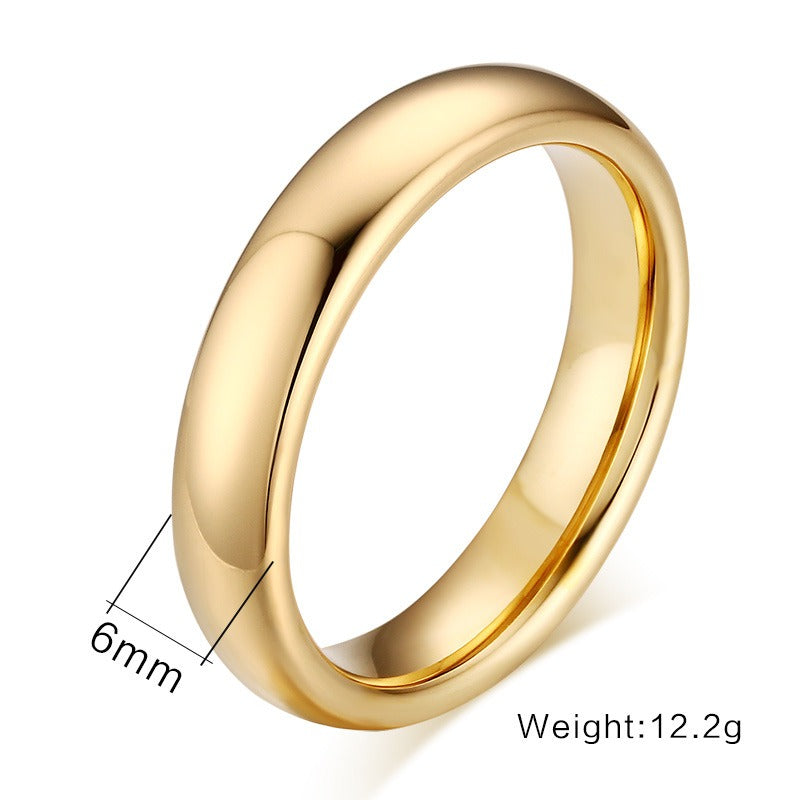 Anillo minimalista de pareja de acero de tungsteno Kemstone | Acabado liso, elegancia para el día a día TCR042