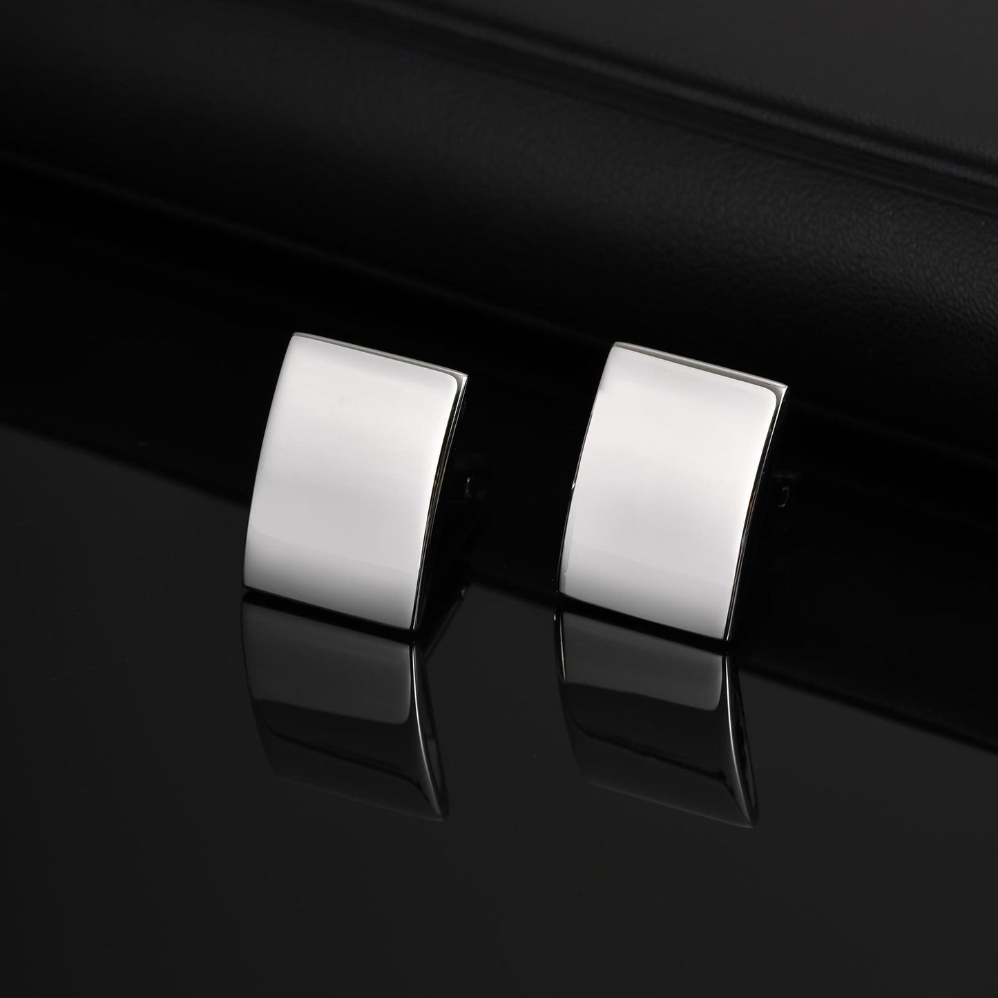 Kemstone Men’s Stainless Steel Square Cufflinks – Silver/Gold/Black CL-057