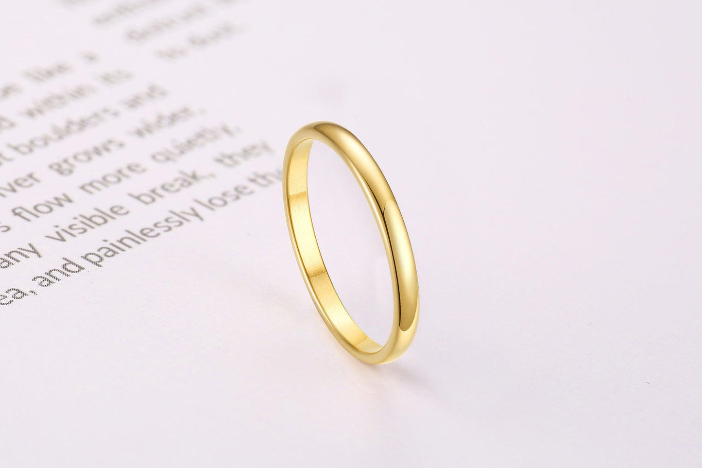 Kemstone 2mm Slim Circle Ring – Titanium Steel Stainless Steel Smooth Band for Daily Stacking R486