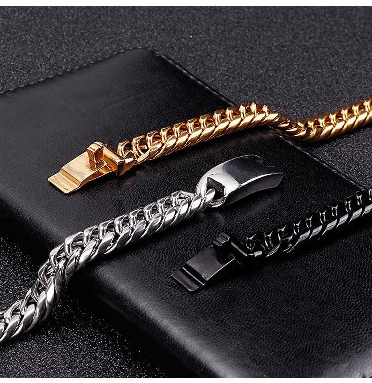Kemstone Texan Rider Titanium Steel Cowboy Necklace - Rugged Chain Design for Urban Edge KS107869-Z