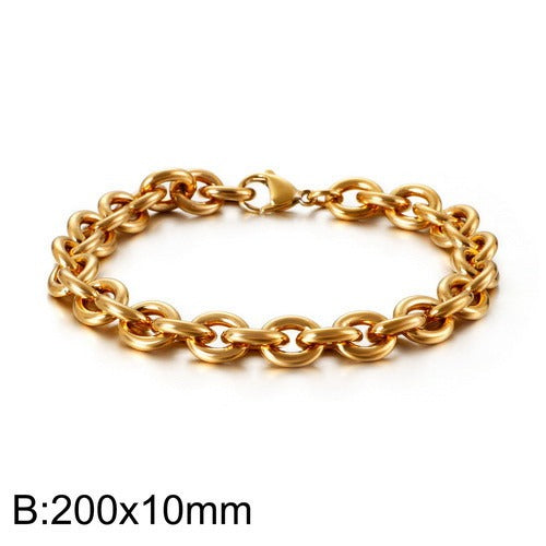 Pulsera Kemstone calada en forma de O - Joyería geométrica de acero inoxidable KB113951-Z