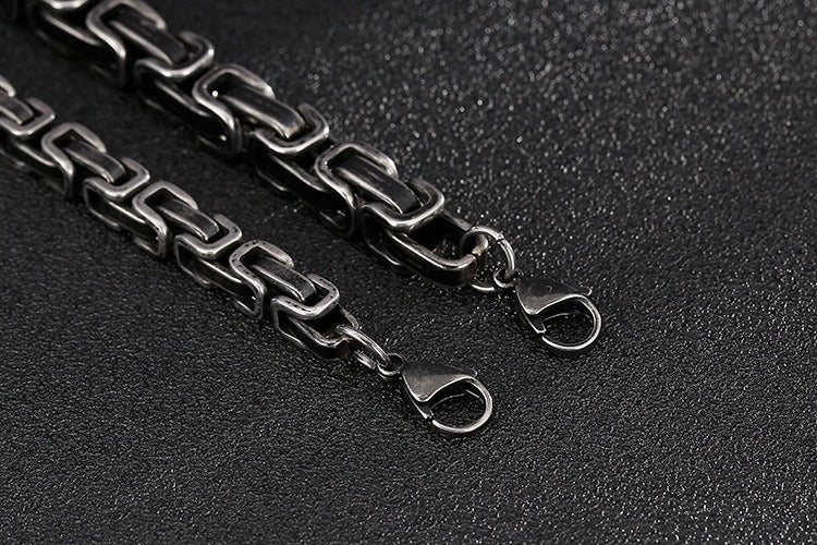 Kemstone Viking Emperor Chain Bracelet – Vintage Stainless Steel Armor-Link Design for Men KB130684-Z