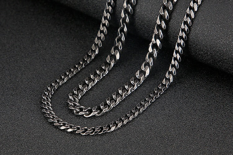 Kemstone Retro Chain Necklace – Rugged 304 Stainless Steel Urban Gothic Jewelry for Men KN108187-Z
