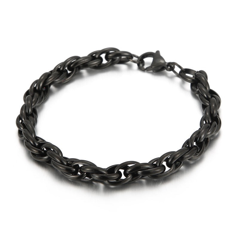 Kemstone Double-Clasp Adjustable Bracelet - Minimalist Stainless Steel Chain for Men's Daily Style KB107527-Z