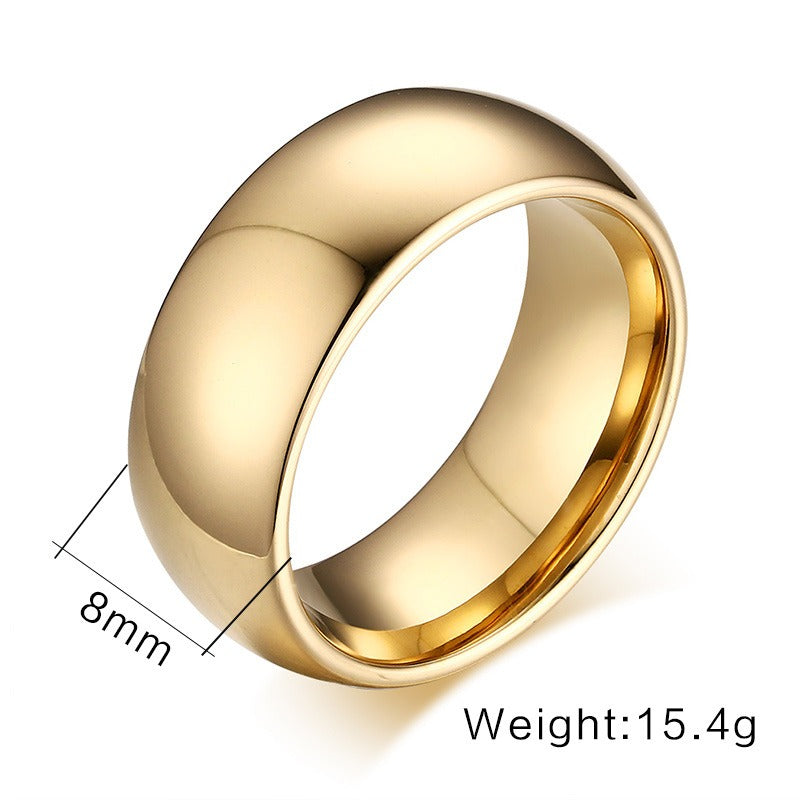 Anillo minimalista de pareja de acero de tungsteno Kemstone | Acabado liso, elegancia para el día a día TCR042