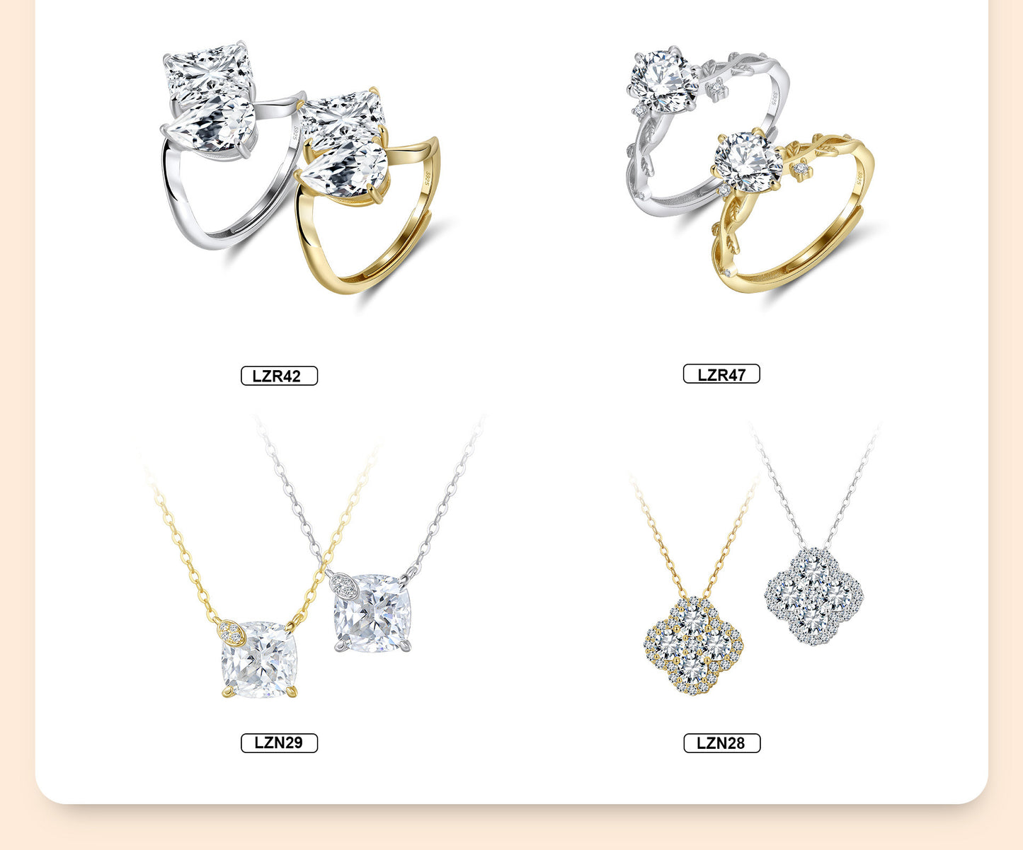 Kemstone 925 Sterling Silver Clover Pendant Necklace – 14K Gold/Platinum Plated Lucky Charm Necklace with Cubic Zirconia for Women A4-LZN28